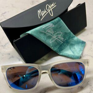 Maui Jim Stone Shack Sunglasses - Blue Hawaii Lenses, Matte Crystal Frame